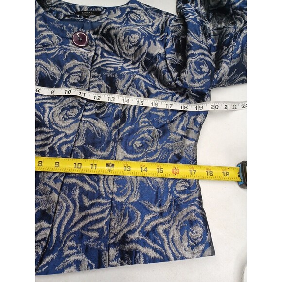 Tribal Blue and Silver Floral Blazer - Picture 6 of 10